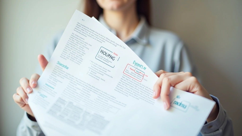 Legenda vyúčtování s označením jednotlivých oddílů a sekcí dokumentu