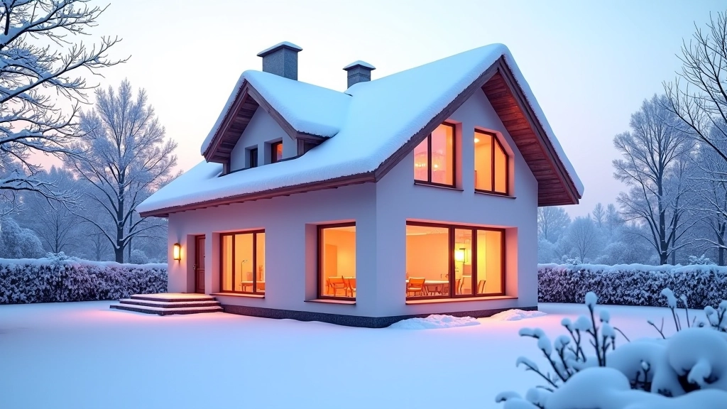 Energeticky efektivní dům s novými okny a moderní izolací v zimě