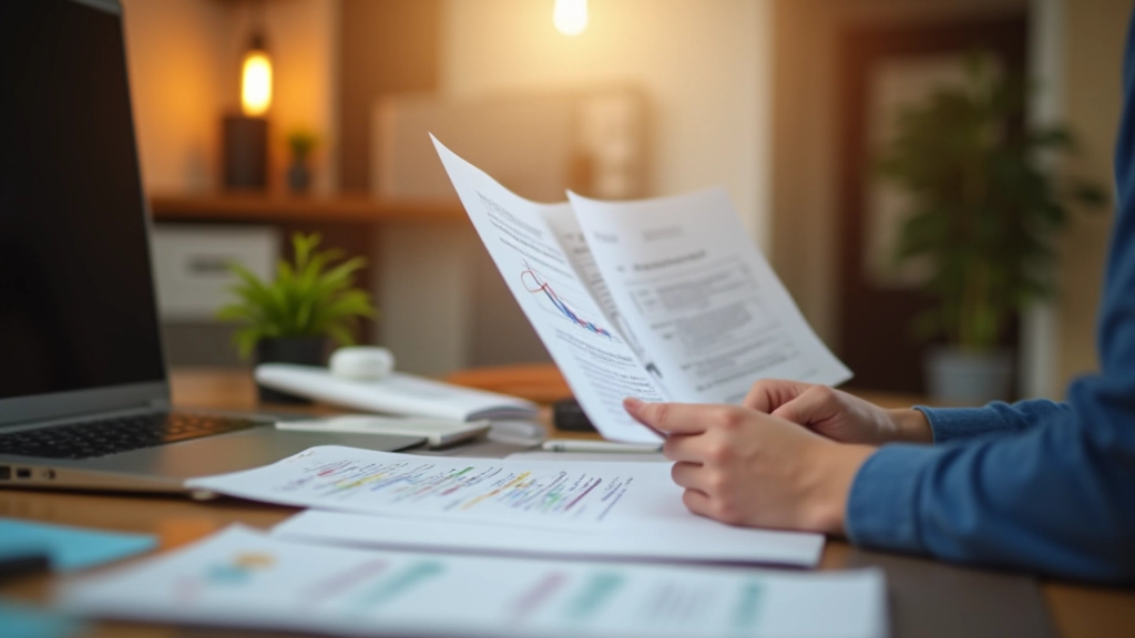 Domácnost analyzující své energetické výkazy a faktury